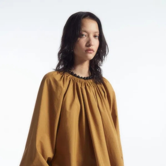 COS Tops - COS Marigold Cotton Poplin Peasant Blouse 10 M